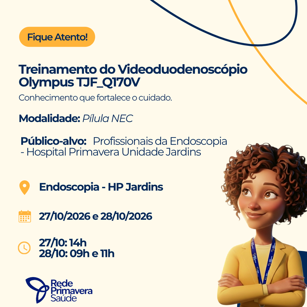 Treinamento do Videoduodenoscópio Olympus TJF_Q170V