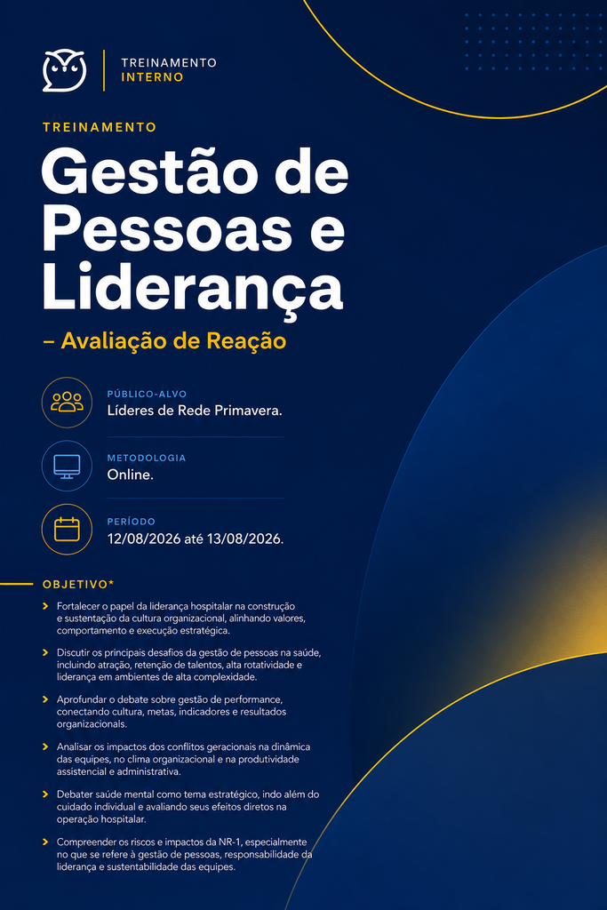 Gestão de Pessoas e Liderança - Avaliação de Reação
