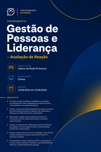 Gestão de Pessoas e Liderança - Avaliação de Reação