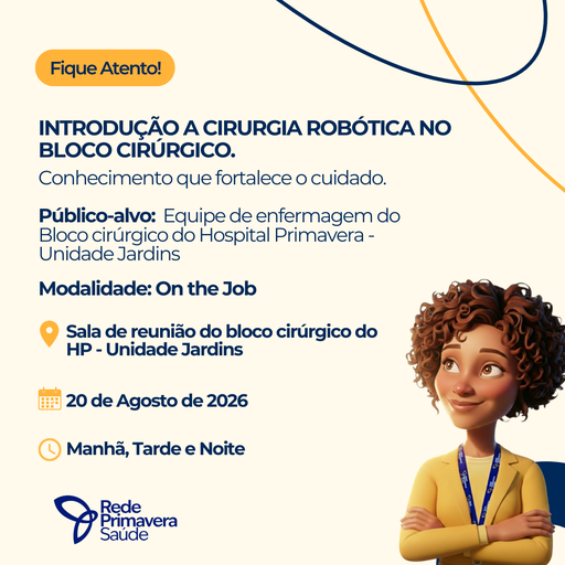 Avaliação de Reação - Introdução a cirurgia robótica no Bloco cirúrgico