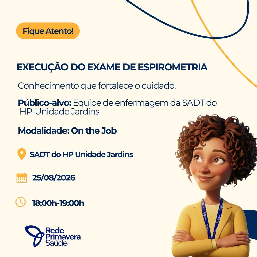 Avaliação de Reação - Execução do Exame de Espirometria
